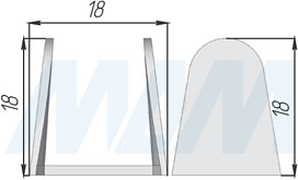 Размеры пластиковой накладки на крепление лифтов KRABY и COMPACT к фасаду (артикул 1019 848 200)