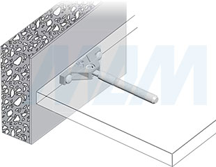 Установка скрытого менсолодержателя TRIADE SLIM для деревянных полок толщиной от 18 мм (артикул 1622501000), схема 2