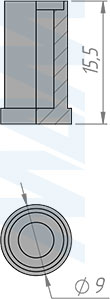 Размеры держателей для лотка-органайзера SINGLE размера А2 (артикул K2CFERM), чертеж 2