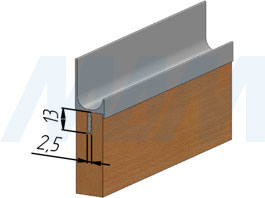 Установка врезной профиль-ручки для фасада 16/18 мм (артикул PH.RU07)