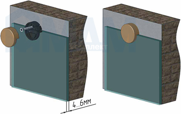 Установка крепления диаметром 36 мм для крепления к стене зеркала 4-6 мм (артикул MA.1182.B)