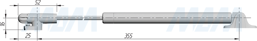Размеры лифта KRABY для письменных столов (артикул 42250030UZS)
