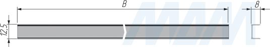 Размеры алюминиевого профиля для механизма KIARO (артикул 46205500)