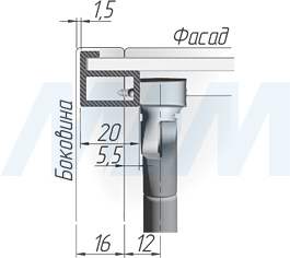 Установка адаптера для алюминиевого профиля для лифта K12 (артикул 48080140YA), схема 1