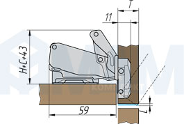 Установка специальной петли Slide-on 95 (90/170), Ferrari, чертеж 1