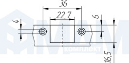 Сверления отверстий для петли Slide-on 95 (90/95) для узкого алюминиевого профиля, Ferrari, схема 2
