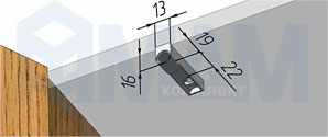 Установка накладного линейного держателя для амортизаторов диаметром 10 мм (артикул EKMDS031)