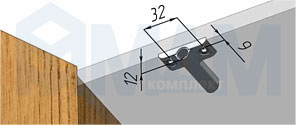 Установка накладного крестового держателя 9 мм для амортизаторов диаметром 10 мм (артикул EKMDS0339)