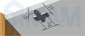 Установка накладного крестового держателя  37 мм для амортизаторов диаметром 10 мм (артикул EKMDS037)