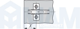 Расстояние X для крестовых установочных площадок