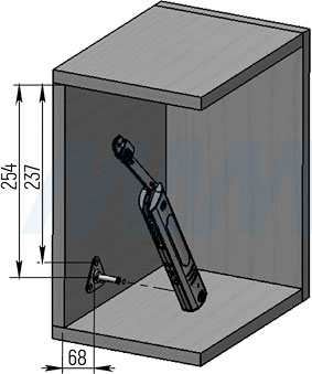 Присадка для боковины для угла открывания фасада 90 градусов при использовании подъемного механизма FLAP LIGHT (артикул FL317)