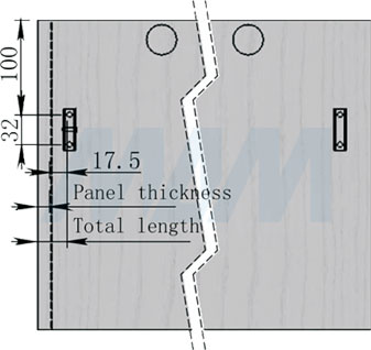 Расчет присадочных отверстий на фасаде для подъемного механизма FLAP LIGHT (артикул FL317)