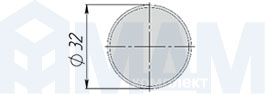 Размеры круглой заглушки для петли Mini 12 для стекла (артикул G226), чертеж 1