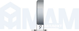 Размеры круглой заглушки для петли Mini 12 для стекла (артикул G226), чертеж 2
