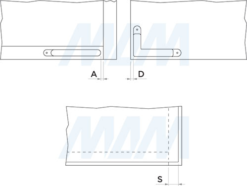 Установка комплекта скрытых петель SECRET MAXI (90/105) с плавным закрыванием на один фасад (артикул HH165001), схема 2