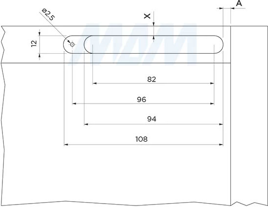 Установка комплекта скрытых петель SECRET MAXI (90/105) с плавным закрыванием на один фасад (артикул HH165001), схема 4