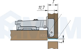 Установка стандартной петли  Slide-on 95 (90/110), чертеж 1