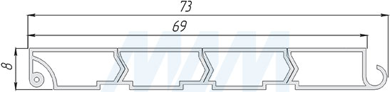 Размеры ламелей жалюзи серии 3663, 70 мм (артикул 3663)