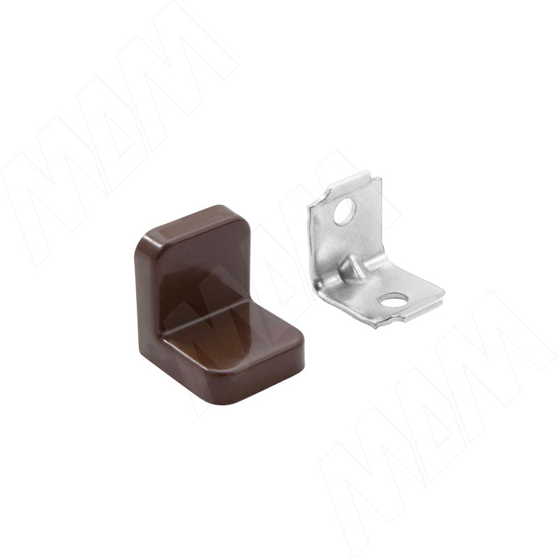 ANGLE Уголок мебельный с пластиковой накладкой 20х20х20 мм, светло-коричневый (PLS20X20X20LB)