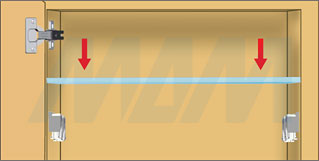 Установка полкодержателя KUBIC для стеклянных полок толщиной 4-9 мм (артикул 1 60200), схема 1