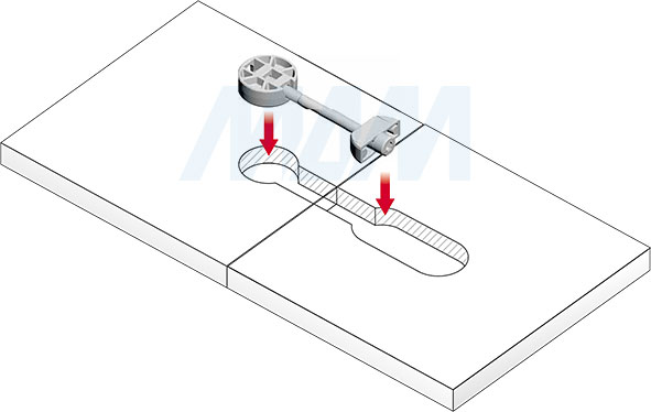Установка стяжки K-TOP для тонких плит и столешниц толщиной от 10 мм (артикул C 01000 25 22), схема 1
