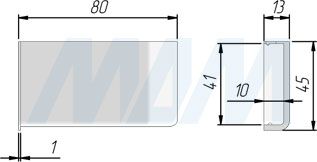 Размеры заглушки для мебельного навеса K020 (артикул K020.C00.../RU)
