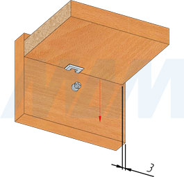 Установка полкодержателя ONE для деревянных полок с фиксацией (артикул ON), схема 2
