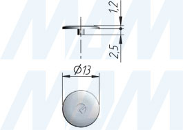 Размеры заглушки для стяжки TARGET J10 под плиту 16-18 мм (артикул P1704115AB)