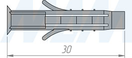 Размеры дюбеля 5x30 мм (артикул PD T53)