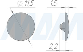 Размеры заглушки для самореза с потайной головкой (артикул SPAX)