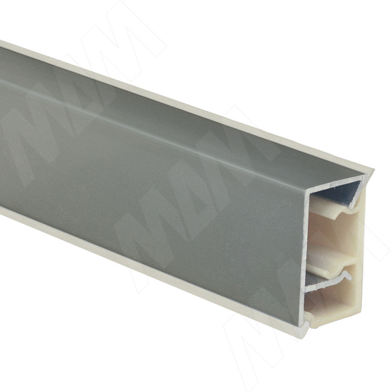 Плинтус алюминиевый прямоугольный вертикальный L=4,2м, нержавеющая сталь фото товара 1 - 70.00AL04 4,2M