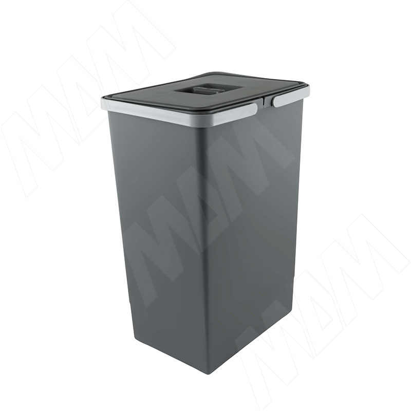EASY Ведро для мусора подвесное 24л с крышкой, с крепежом, цвет серый базальт RAL7012 (PBDSPSG44C97)