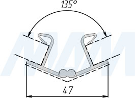 Размеры мультиуголка для цоколя Volpato, чертеж 4