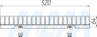 Размеры пластиковой базы под мойку для корпуса с шириной фасада 600 мм (артикул 41.10.060.160.SET), схема 3