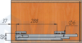 Установка одноуровневой корзины ROUND высотой 185 мм с боковым креплением (артикул CCATGMSG2..PACSINP), схема 2