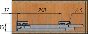 Установка одноуровневой корзины с боковым креплением с плавным закрыванием  (артикул CCTGMSG2...PFCSINP), схема 2