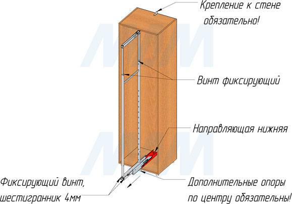 Установка рамы для колонны LAMINA с направляющими плавного закрывания (артикул CE1905GCFTMVGF), схема 1