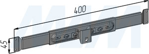Размеры крепления рамы к фасаду шириной 450 мм (артикул CK145N)