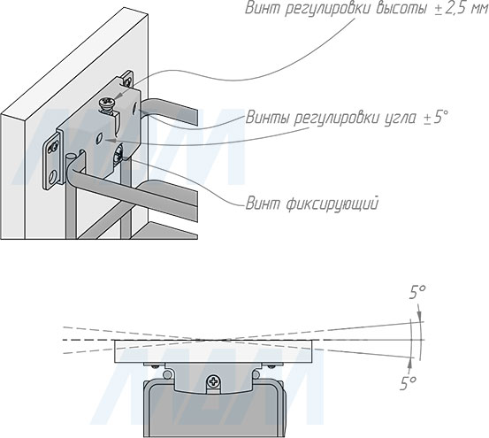 Установка двухуровневой корзины GALAXY  с боковым креплением для фасада шириной 150 мм (артикул ELQGMSL152SXPRPOMBAS), схема 4