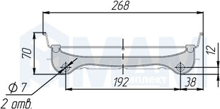 Размеры посудосушителя для чашек (артикул MBB), чертеж 2