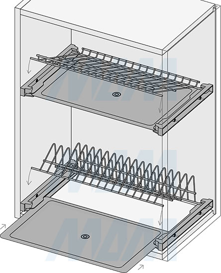 Установка комплекта посудосушителей ARIA без рамки (артикул ПВ1 16.1001), схема 4