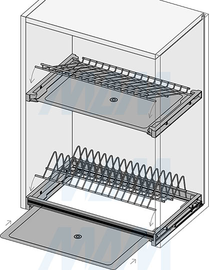 Установка комплекта посудосушителей ARIA с рамкой (артикул ПВ1 16.2111), схема 4