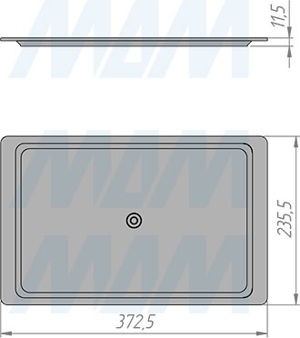 Размеры поддона для посудосушителя ARIA для корпуса шириной 450 мм (артикул ПВ1.4516.А1.56)