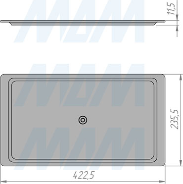 Размеры поддона для посудосушителя ARIA для корпуса шириной 500 мм (артикул ПВ1.5016.А1.56)