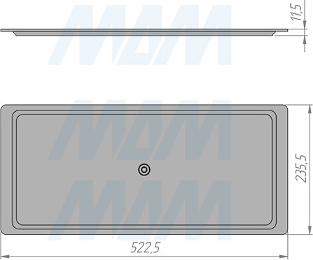 Размеры поддона для посудосушителя ARIA для корпуса шириной 600 мм (артикул ПВ1.6016.А1.56)