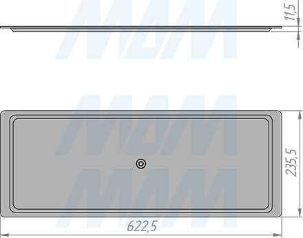 Размеры поддона для посудосушителя ARIA для корпуса шириной 700 мм (артикул ПВ1.7016.А1.56)