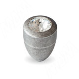 Ручка-кнопка D15мм серебро состаренное с кристаллами Сваровски
