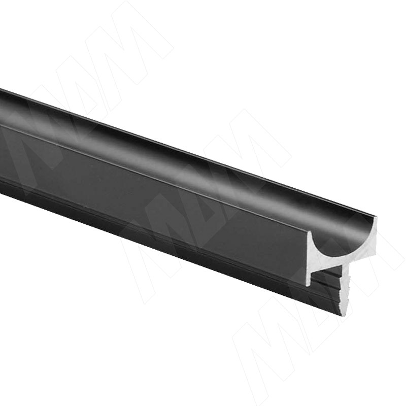 Профиль-ручка врезная для фасада 16/18мм, черный матовый (краска), L-3000мм (PH.RU06.3000.BLM PR)