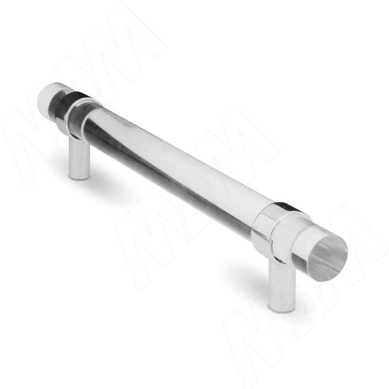 Ручка-рейлинг 160мм хром/пластик прозрачный RE0404/160  в .