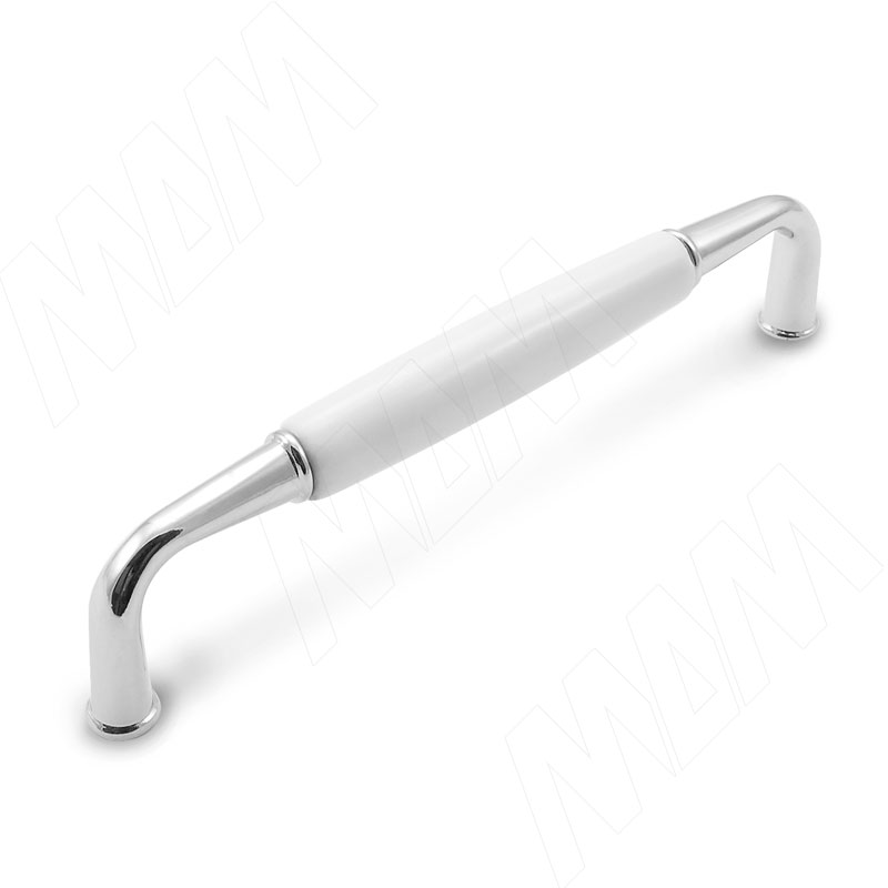 SCANDI Ручка-скоба 128мм хром/керамика (UP16.128.G4.WHT.0)